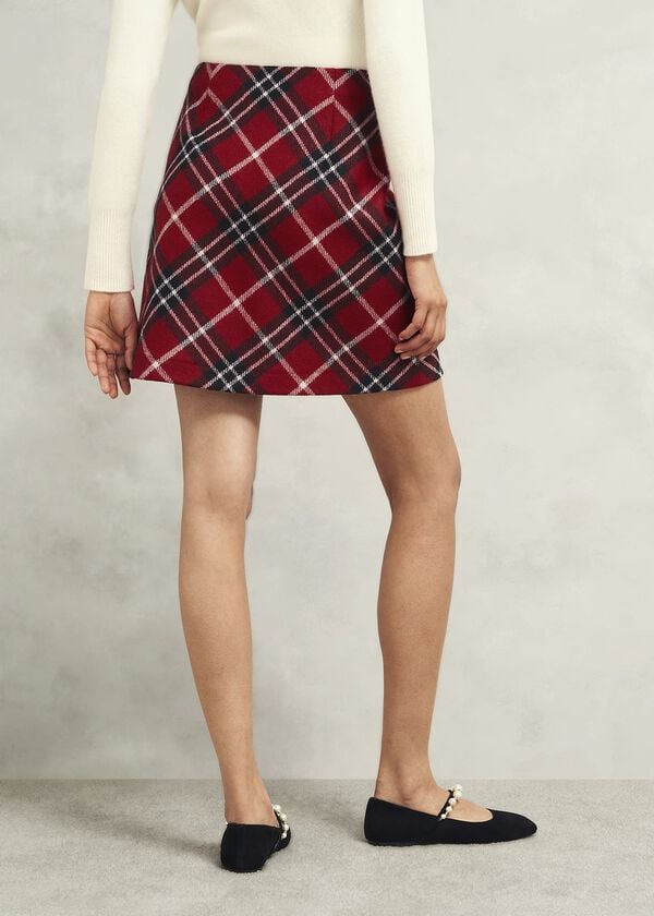 Hobbs Teia Wool Skirt Red Multi