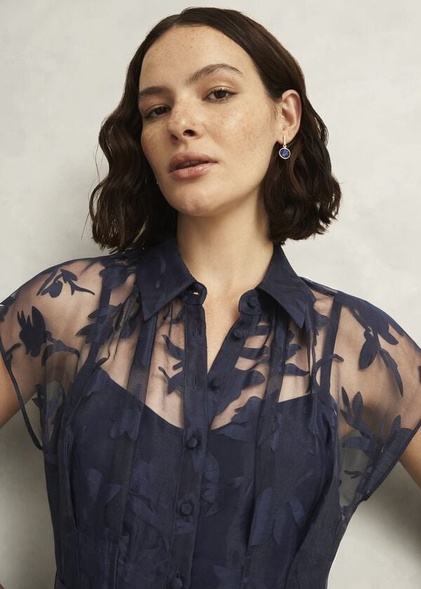 Hobbs Tess Shirt Dress Midnight Navy