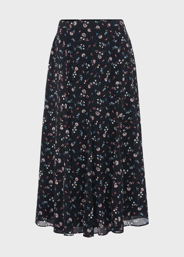 Hobbs Tess Skirt Navy Multi