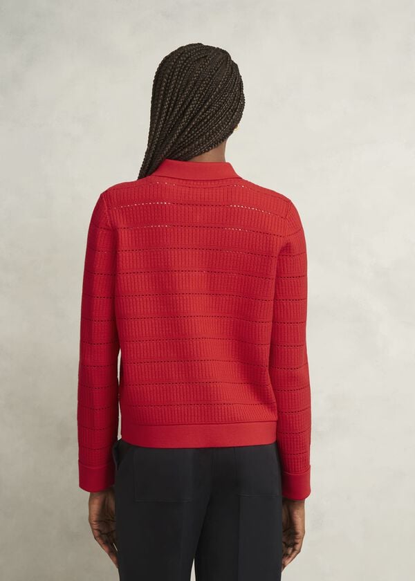 Hobbs Tessa Knitted Jacket Petunia Red