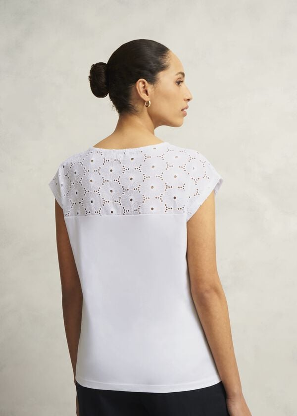 Hobbs Thea Broderie Top White