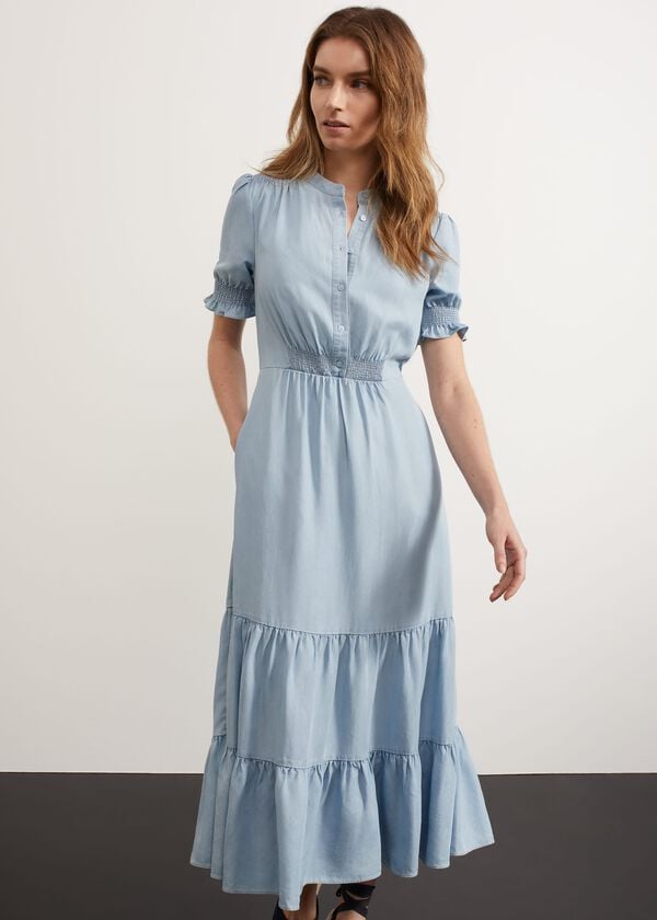 Hobbs Tilgate Dress Blue