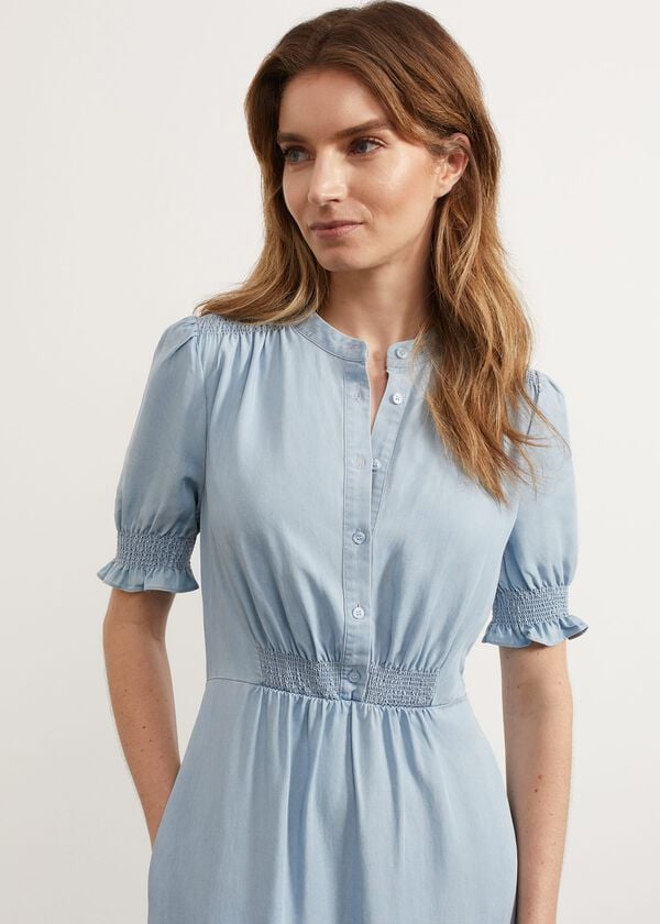Hobbs Tilgate Dress Blue