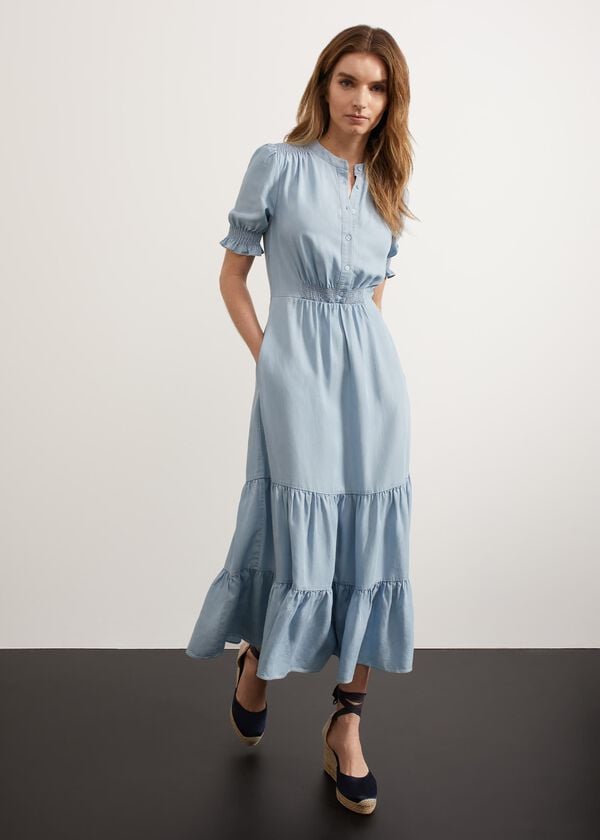 hobbs Tilgate Dress Blue