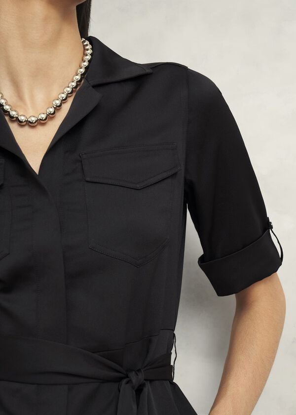 Hobbs Towneley Satin Dress Black