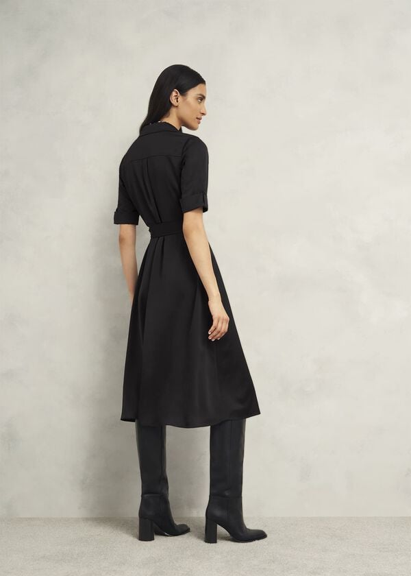 Hobbs Towneley Satin Dress Black