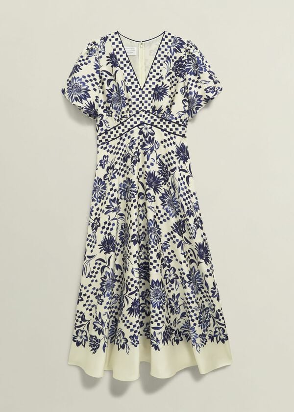 Hobbs Trelissick Dress Cream Multi