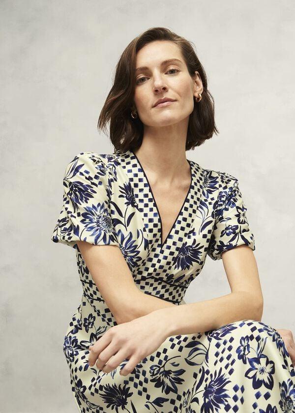 Hobbs Trelissick Dress Cream Multi