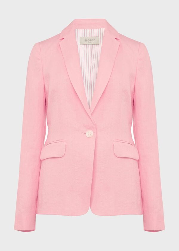 Hobbs Trent Linen Jacket Pink