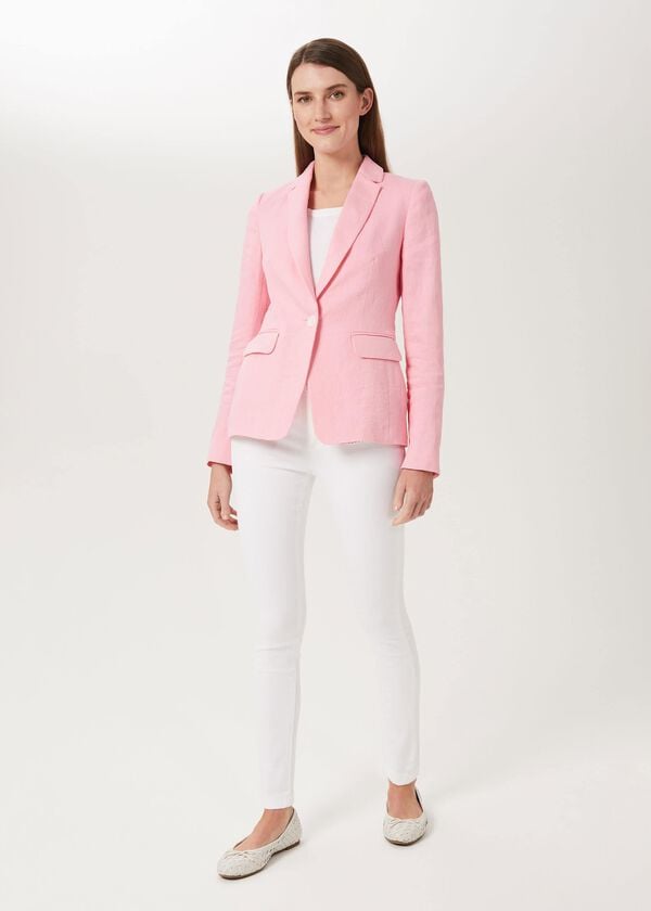 hobbs Trent Linen Jacket Pink