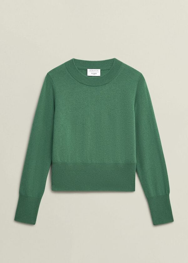 Hobbs Tresco Wool Cashmere Jumper Viridian Green