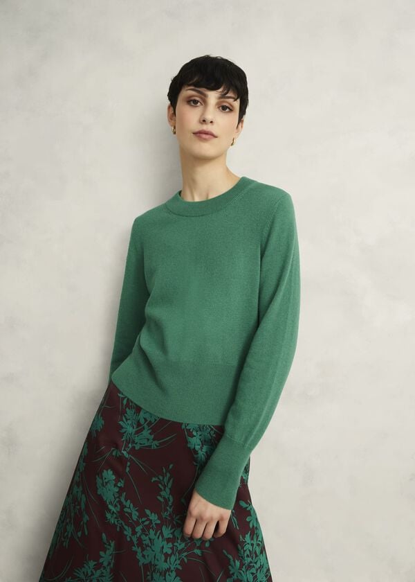 hobbs Tresco Wool Cashmere Jumper Viridian Green