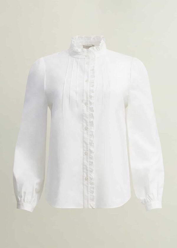 Hobbs Trinity Cotton Blouse White