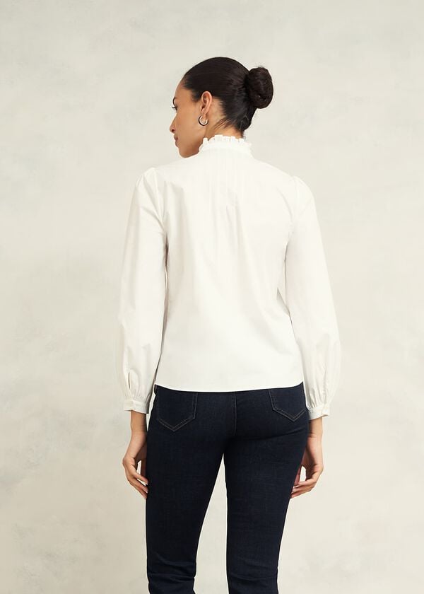Hobbs Trinity Cotton Blouse White