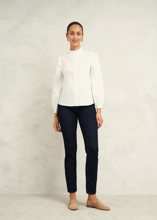 hobbs Trinity Cotton Blouse White