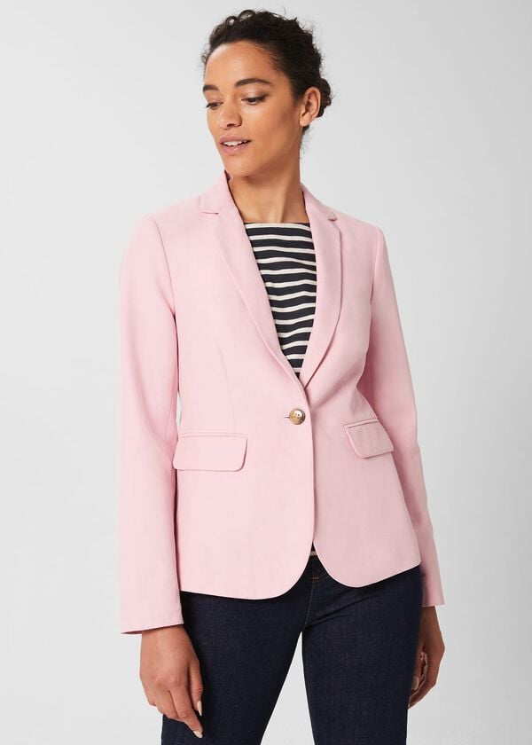 Hobbs Trinity Silk Blend Jacket Pale Pink