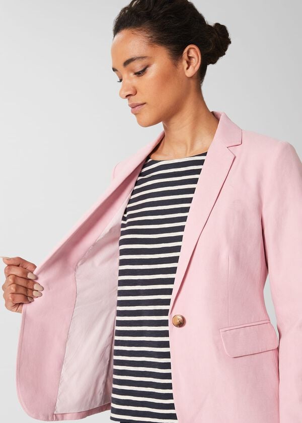Hobbs Trinity Silk Blend Jacket Pale Pink