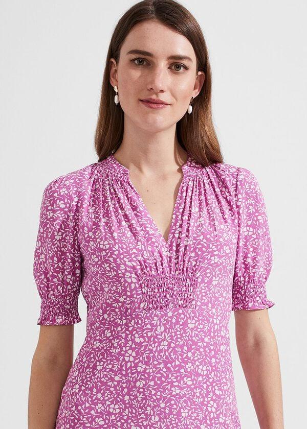 Hobbs Tullia Dress Pink Ivory