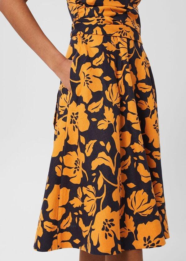 Hobbs Twitchill Dress Navy Orange