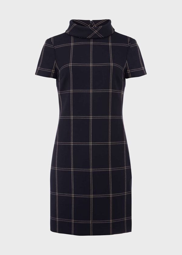 Hobbs Valeria Dress Navy Camel