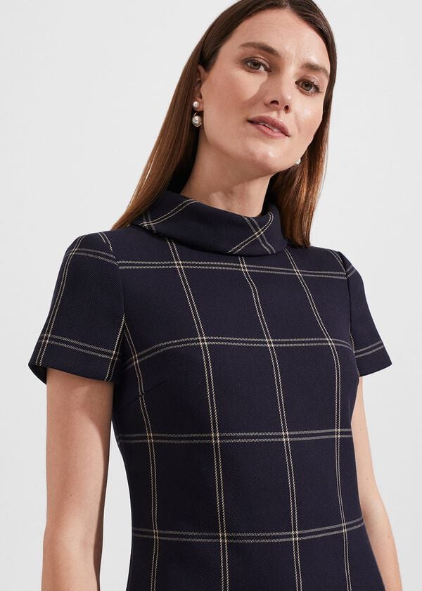 Hobbs Valeria Dress Navy Camel