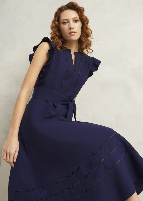 Hobbs Vanessa Cotton Dress True Navy
