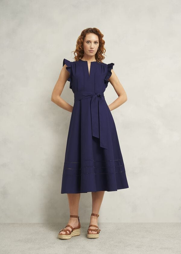 hobbs Vanessa Cotton Dress True Navy