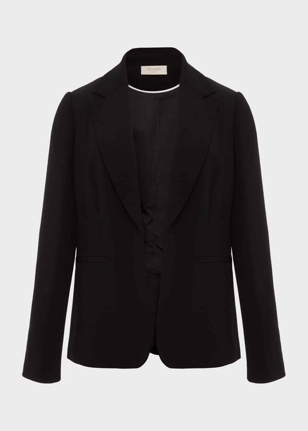 Hobbs Vanessa Crepe Jacket Black