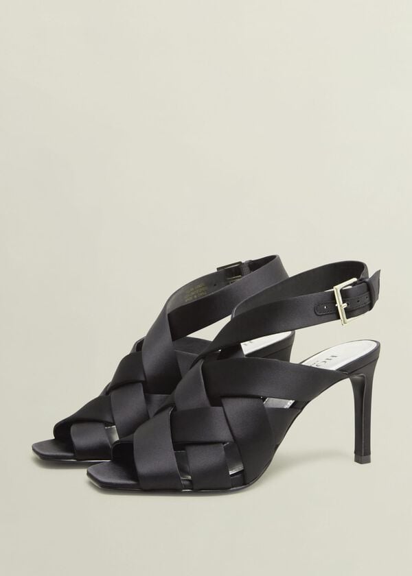 Hobbs Velma Satin Sandals Black