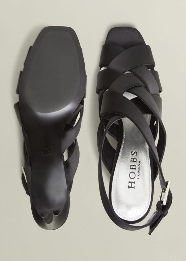 Hobbs Velma Satin Sandals Black