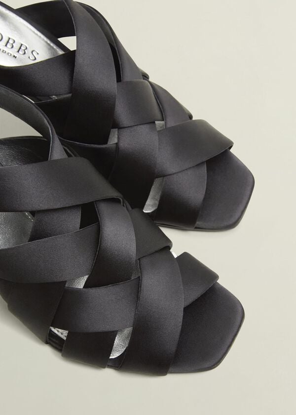 Hobbs Velma Satin Sandals Black