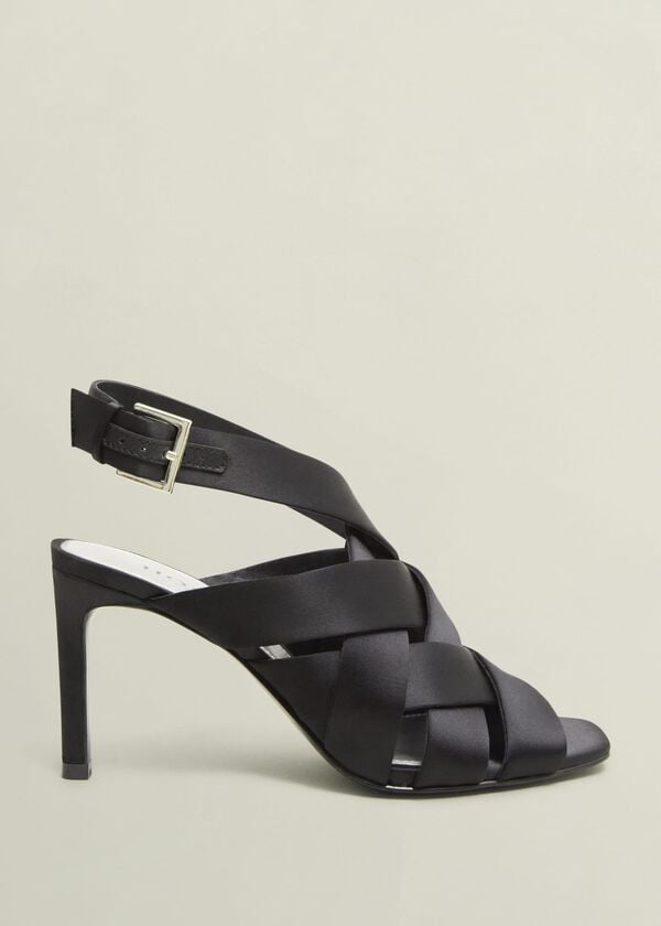 hobbs Velma Satin Sandals Black