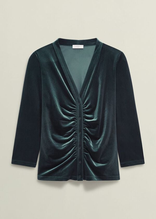 Hobbs Velvet Hattie Top Evergreen