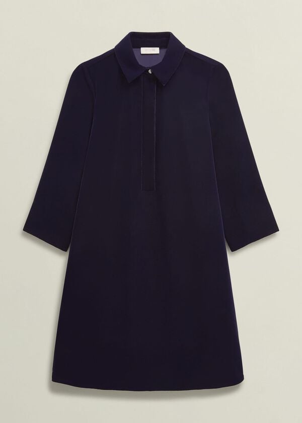 Hobbs Velvet Marciella Dress Midnight Navy