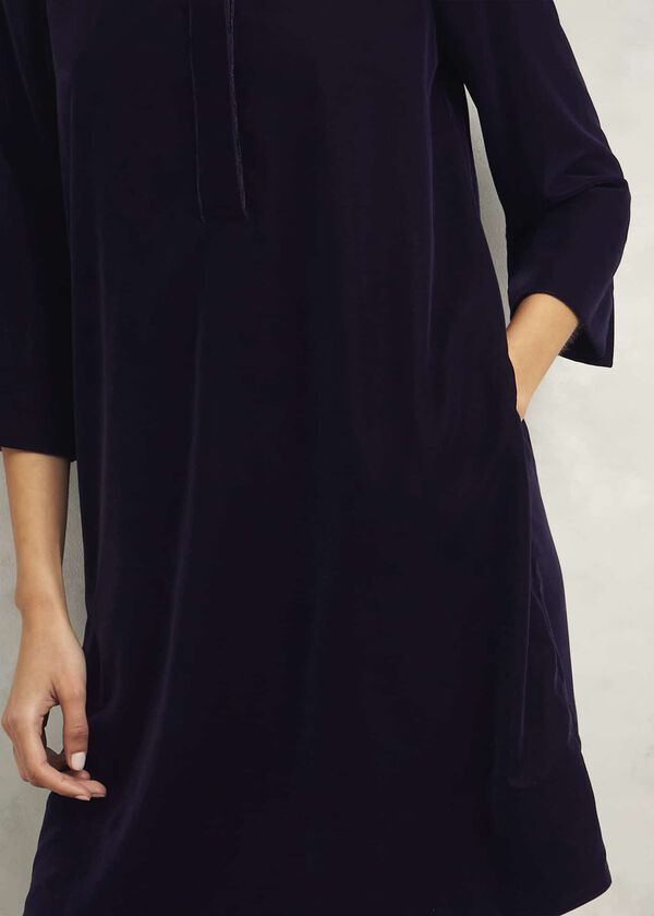 Hobbs Velvet Marciella Dress Midnight Navy