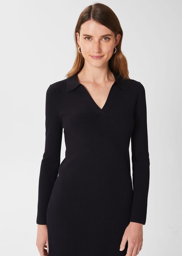 Hobbs Vera Knitted Dress Navy