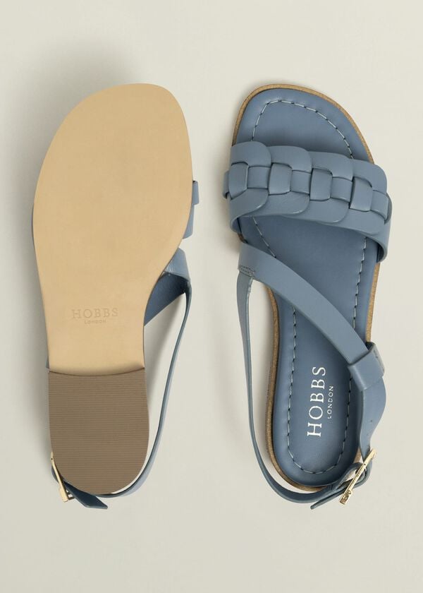 Hobbs Vera Leather Sandals Cornflower Blue