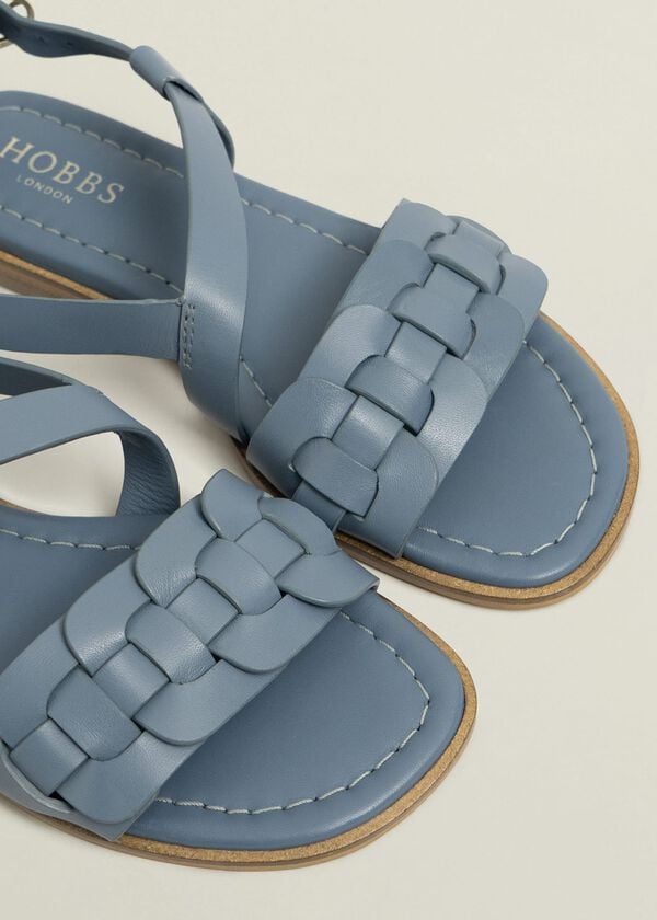 Hobbs Vera Leather Sandals Cornflower Blue