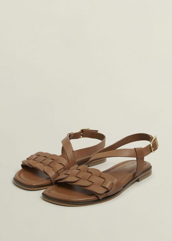 Hobbs Vera Leather Sandals Tan