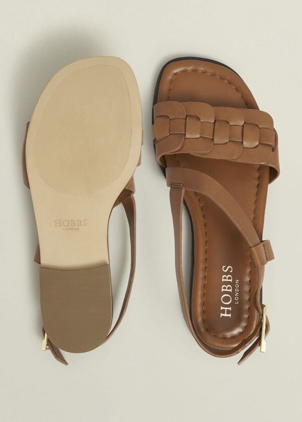 Hobbs Vera Leather Sandals Tan