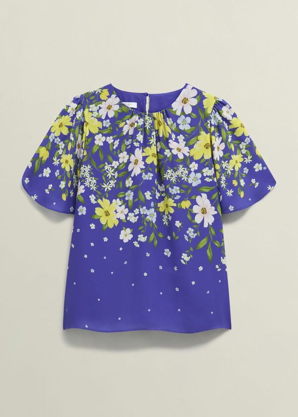 Hobbs Verena Floral Top Blue Multi