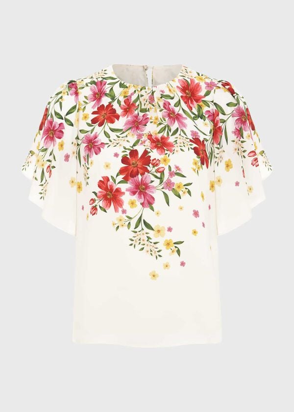 Hobbs Verena Floral Top Cream Multi