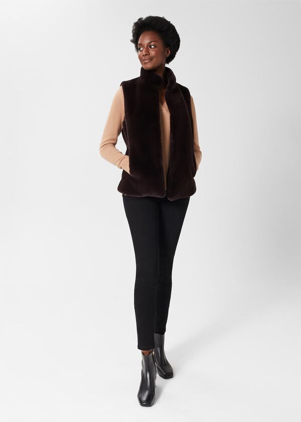 Hobbs Verena Gilet Aubergine