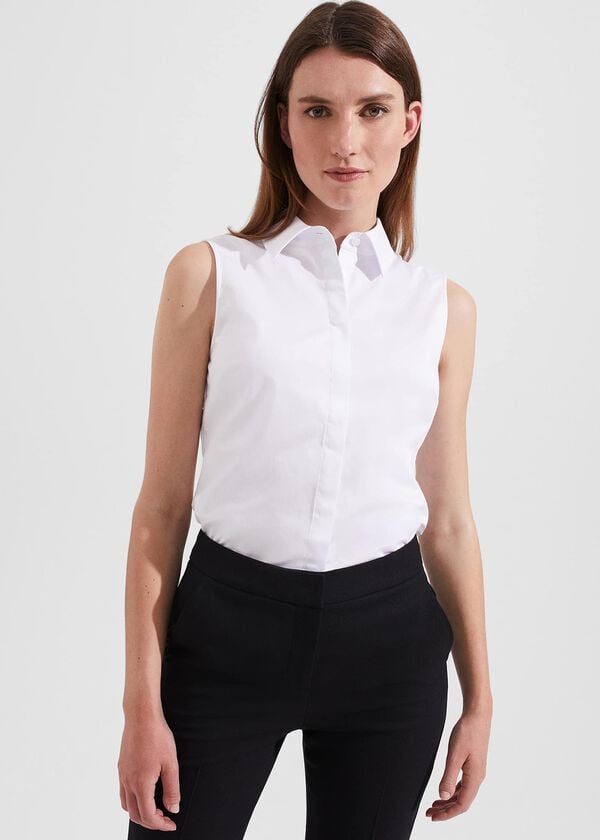 Hobbs Vic Sleeveless Shirt White