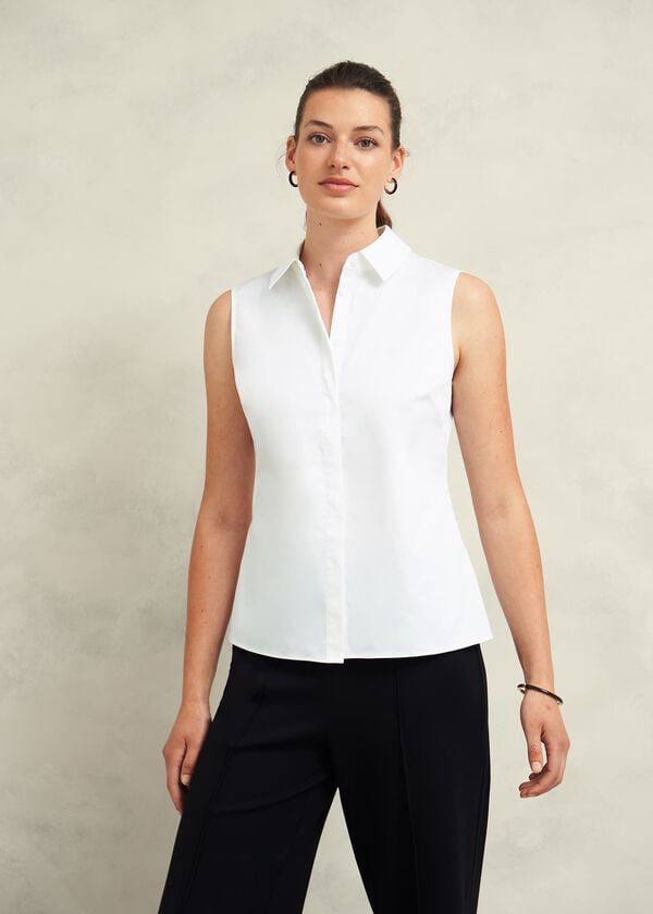 hobbs Vic Sleeveless Shirt White