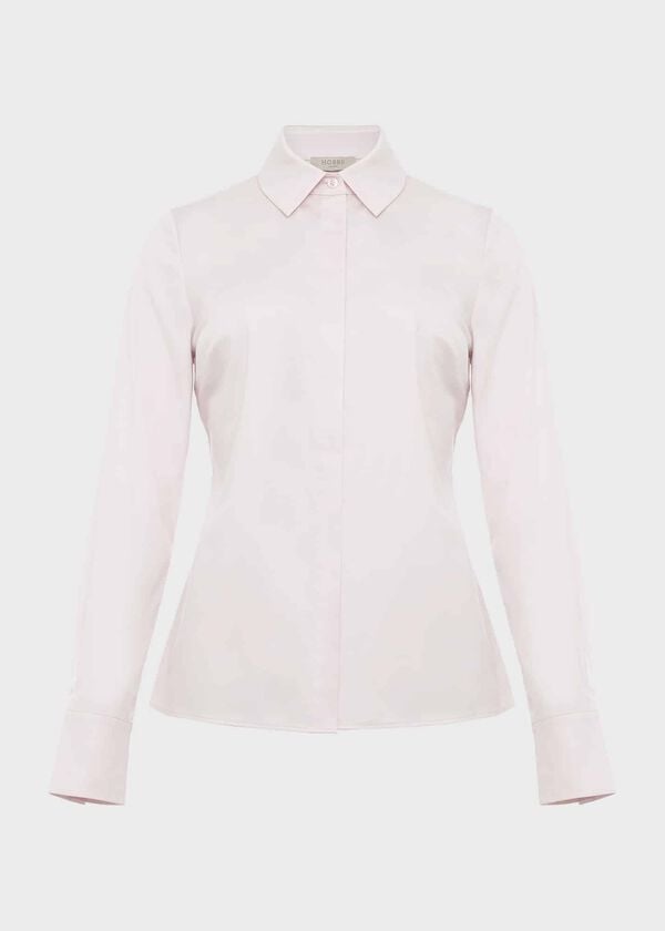 Hobbs Victoria Cotton Blend Shirt Pale Pink