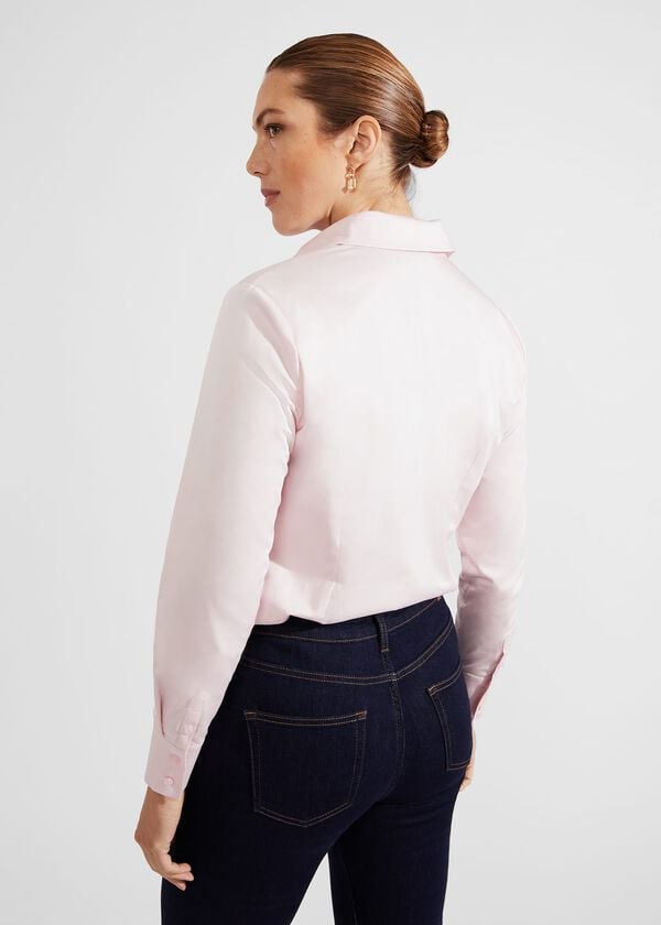 Hobbs Victoria Cotton Blend Shirt Pale Pink