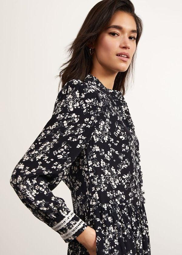 Hobbs Victoria Dress Navy Ivory