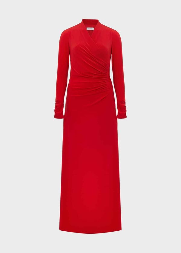 Hobbs Vida Dress Garnet Red