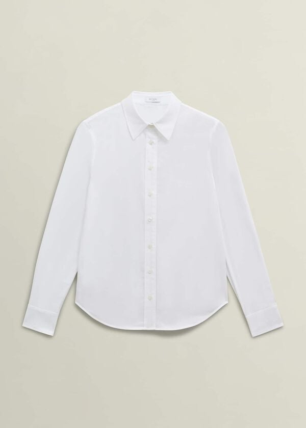 Hobbs Viola Cotton Blend Shirt White